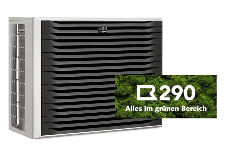 REMKO liefert Klima- und Wärmepumpentechnik mit dem umweltfreundlichen Kältemittel R290, etwa die Monobloc-Wärmepumpe WKM Pro.