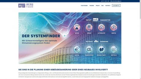Startseite des Online-Tools SystemFinder.